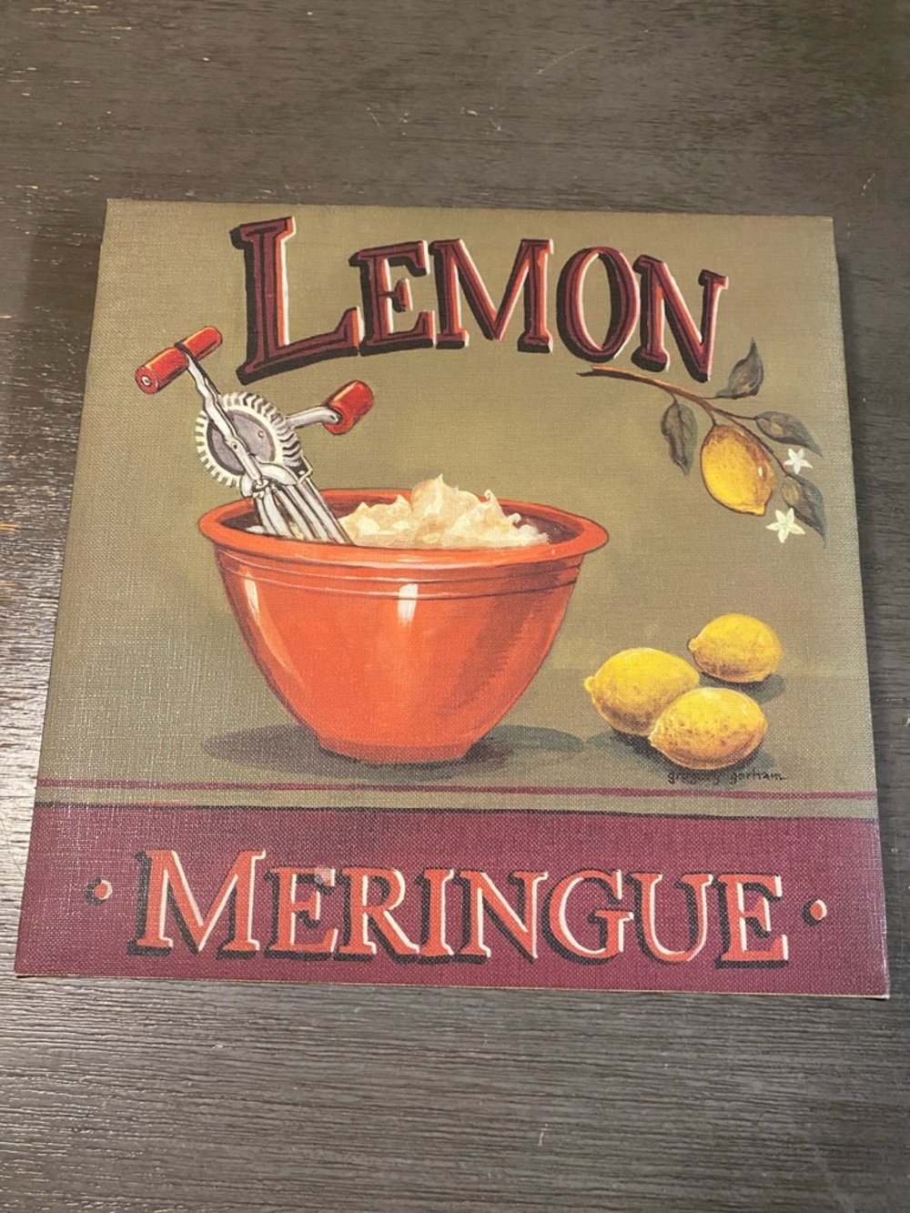 Lemon Meringue Kitchen Wall Art - Vintage Canvas